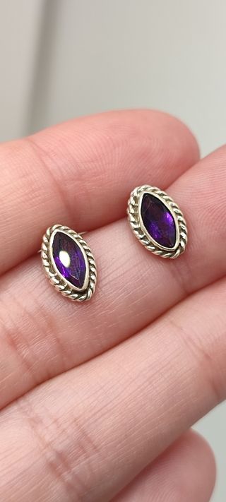 Pendientes Amatista Plata 925