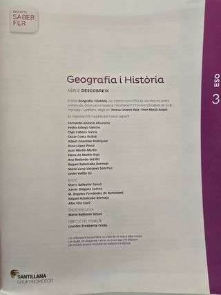 Geografia I Història, 3 Eso