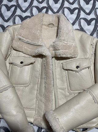 Abrigo borreguillo beige talla S