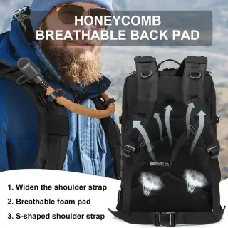 Mochila táctica negra impermeable