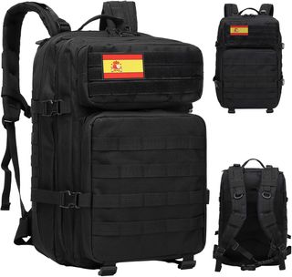 Mochila táctica negra impermeable