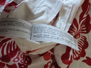 Funda nórdica roja y blanca cama 90