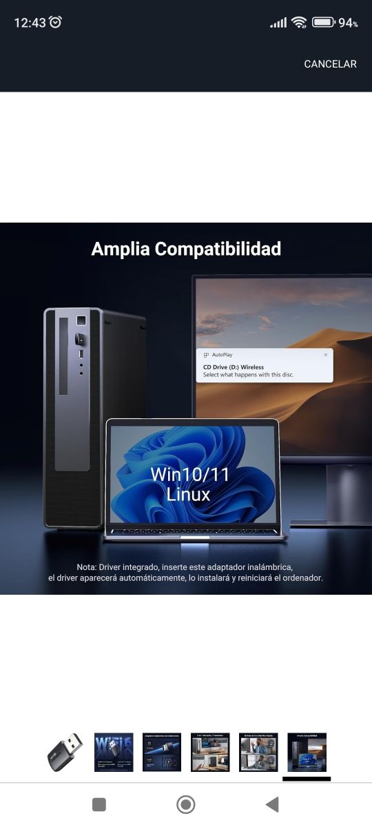 Adaptador WiFi UGREEN AX900