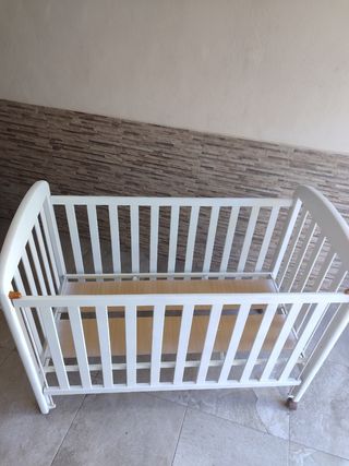 Cuna bebé madera blanca