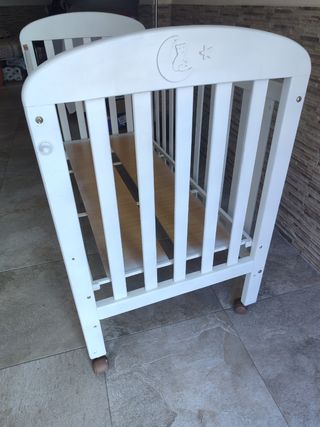 Cuna bebé madera blanca