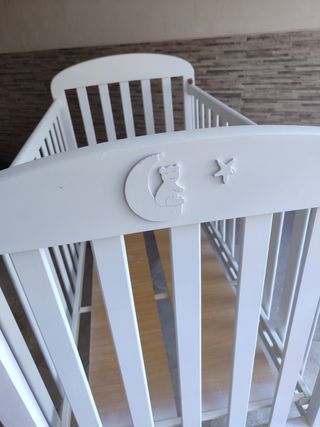 Cuna bebé madera blanca