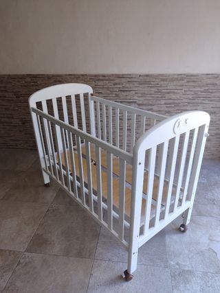 Cuna bebé madera blanca
