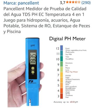 Medidor TDS PH EC Temperatura Agua