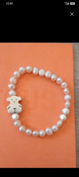 Pulsera Tous plata perlas