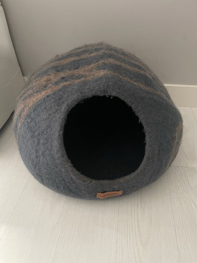 Cama Gato Fieltro Gris-Marrón