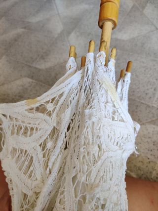Paraguas encaje blanco