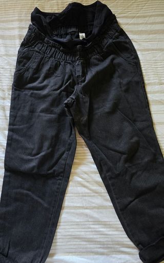 Pantalones premamá negros - M