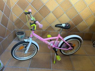 Bicicleta niña 16" btwin rosa