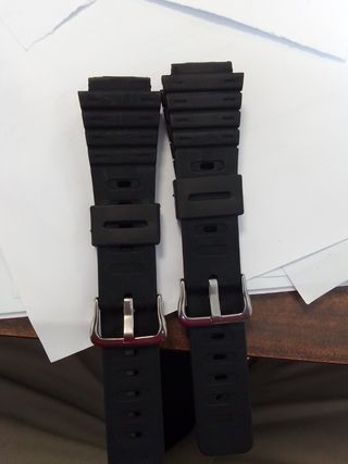  2 Correas reloj goma negra