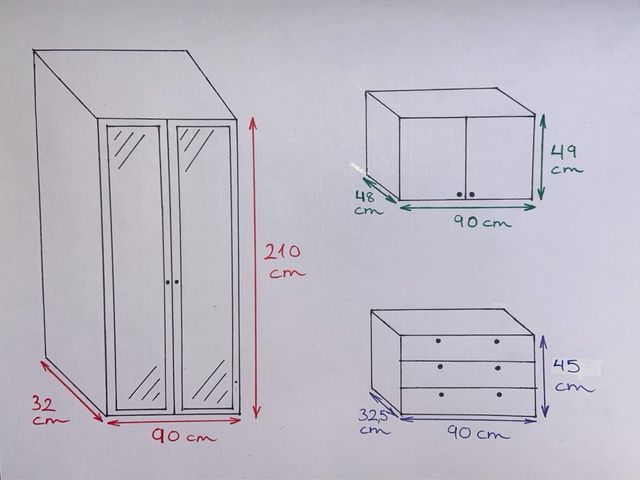 Vitrina con armario y cajonera