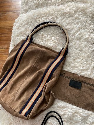 Bolso ante marrón Genuine Leather