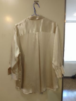 Blusa seda beige La Chemise Blanche