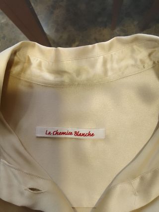 Blusa seda beige La Chemise Blanche