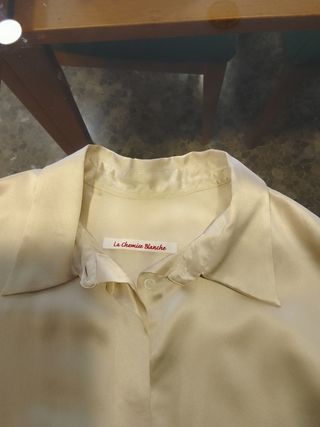 Blusa seda beige La Chemise Blanche