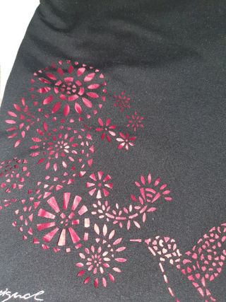 Vestido Desigual negro-rojo T-S