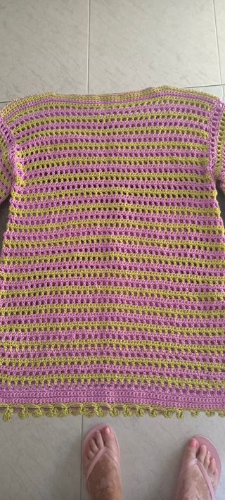 Blusa crochet multicolor