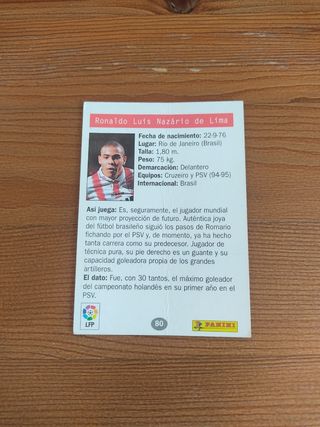 Cromo Ronaldo PSV Panini Estrellas Europeas