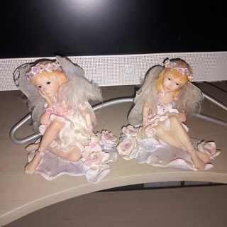 2 Figuras ángel cerámica