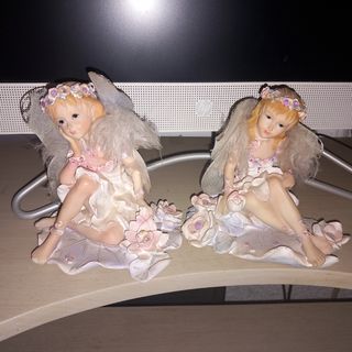 2 Figuras ángel cerámica