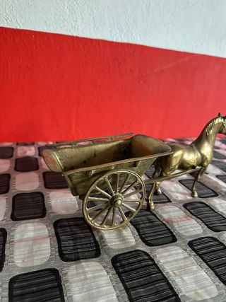 Carreta bronce caballo