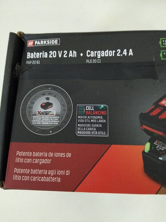 Cargador Batería Parkside X20V 2.4Asolo cargador