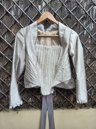 Corpiño Fallera blanco plateado