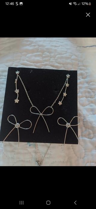 Collar y pendientes plata