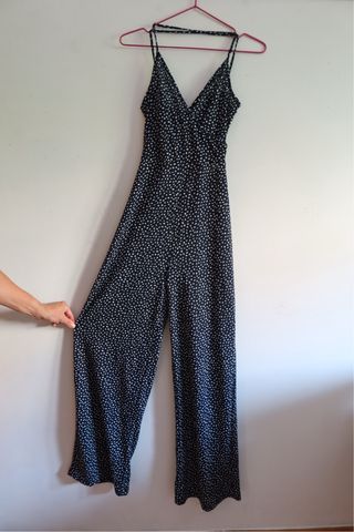 Mono largo azul marino - puntos blancos