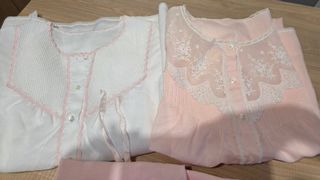 3 camisones vintage rosa y blanco