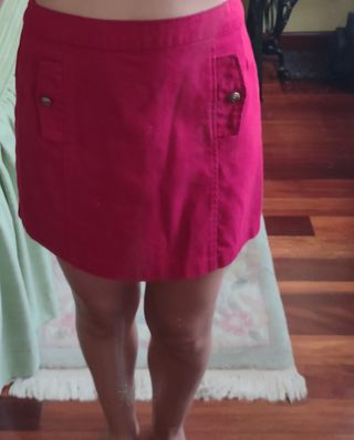 Falda roja Stradivarius - Talla M