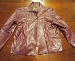 Chaqueta piel Scor marrón-púrpura 5XL