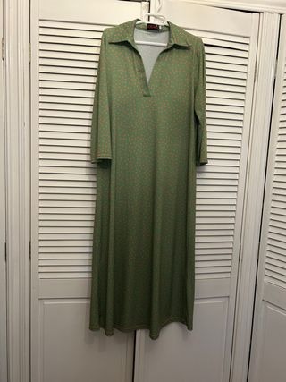 Vestido midi lunares verde