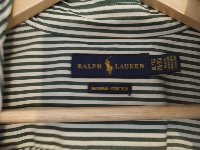 Camisa Ralph Lauren rayas verde-blanca S/M