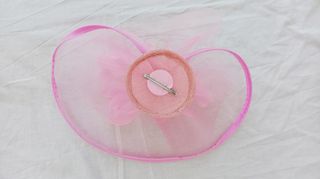 Tocado ceremonia rosa chicle