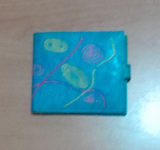 Monedero turquesa con dibujos