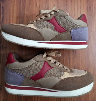 Zapatillas Lois casual marrón-rojo