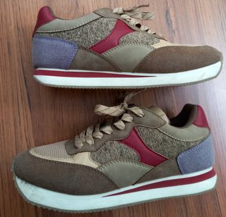 Zapatillas Lois casual marrón-rojo