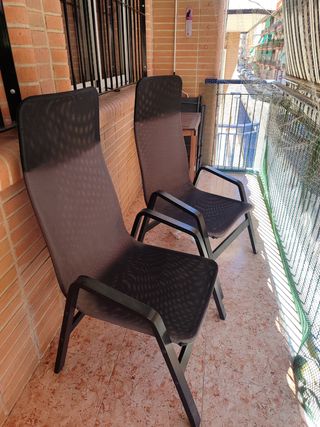 2 Sillas balcón - marrón oscuro