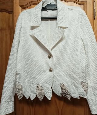 Chaqueta blanca piqué - Talla L