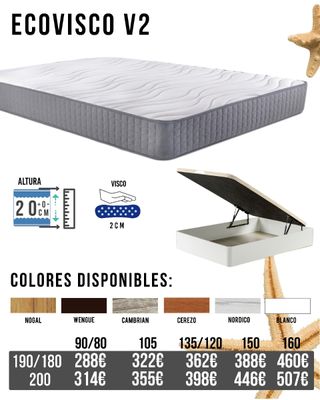PACK COLCHON + CANAPE. Cama completa