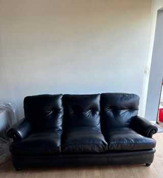 Divano Poltrona Frau Pelle Nera di vitello