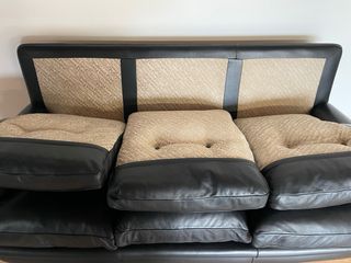 Divano Poltrona Frau Pelle Nera di vitello