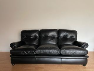 Divano Poltrona Frau Pelle Nera di vitello