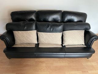 Divano Poltrona Frau Pelle Nera di vitello