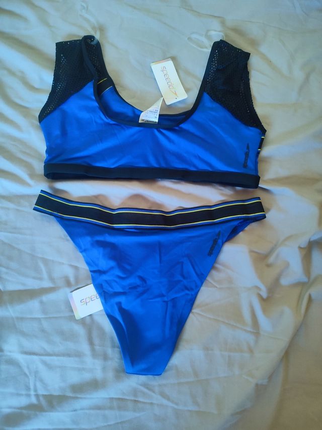 Bikini Speedo azul mujer,dos piezas.
